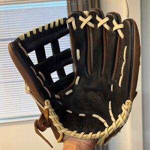 Rawlings Black and Brown Baseball Glove with Cream Laces